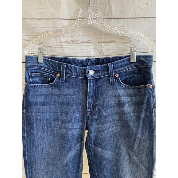 VTG 7 For All Mankind Women 30 Flynt Bootcut Jeans Dark Dakota Blue Mid Rise - Picture 4 of 11